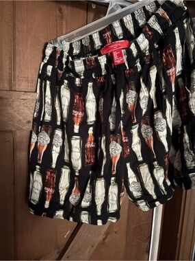 Forever 21 Black Shorts with White and Brown Bottle Print